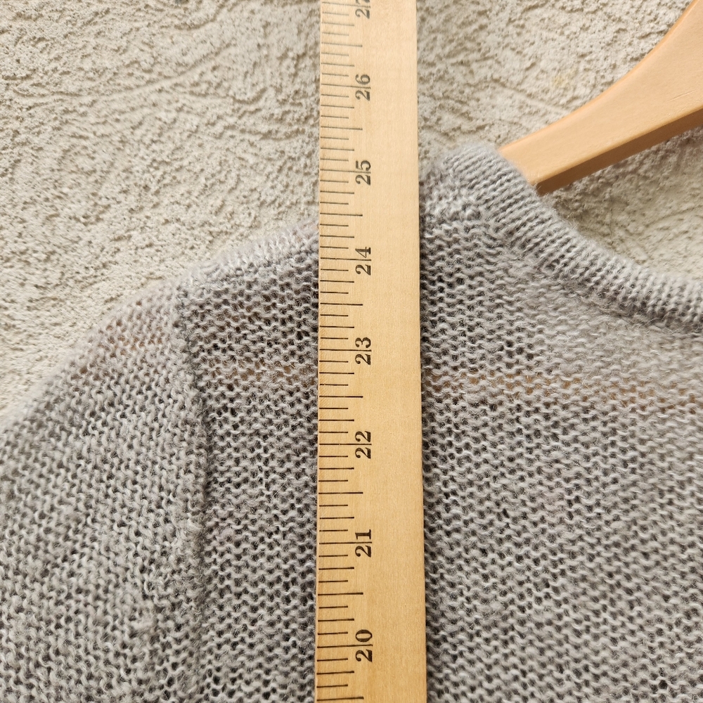 PRANA Womens Shelby Poncho Sweater Small Gray Wool Cable Knit Boho Fringe Top - Picture 9 of 10